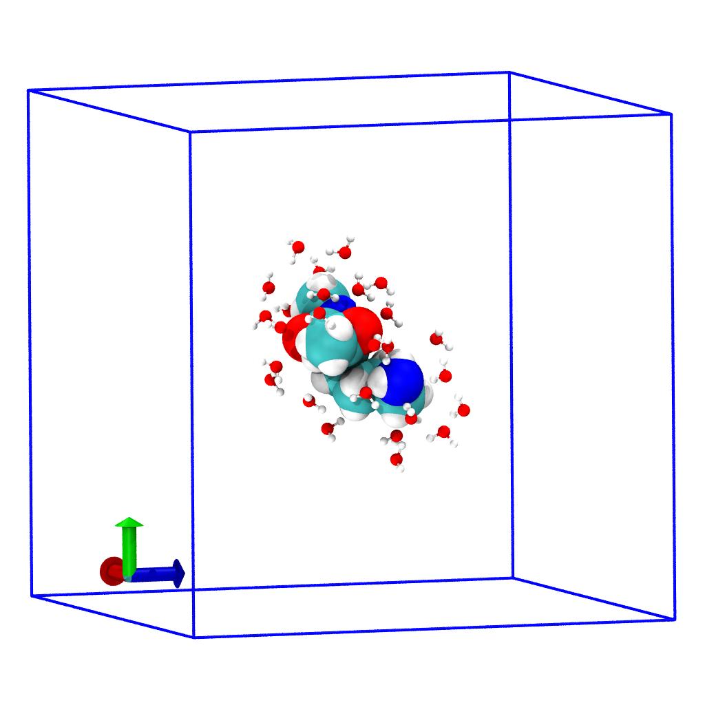 Selection of water within 3 Å around the solute.